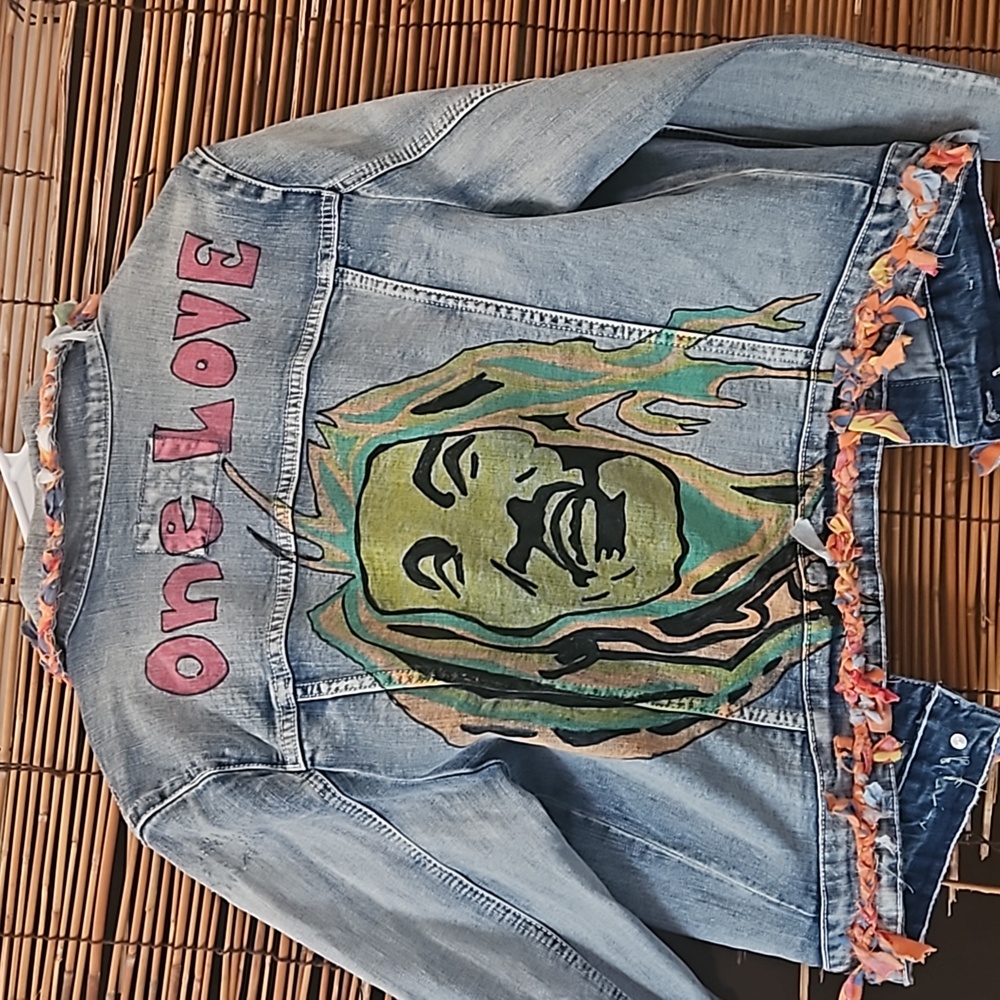 Original hand painted denim jacket. Hand painted by me